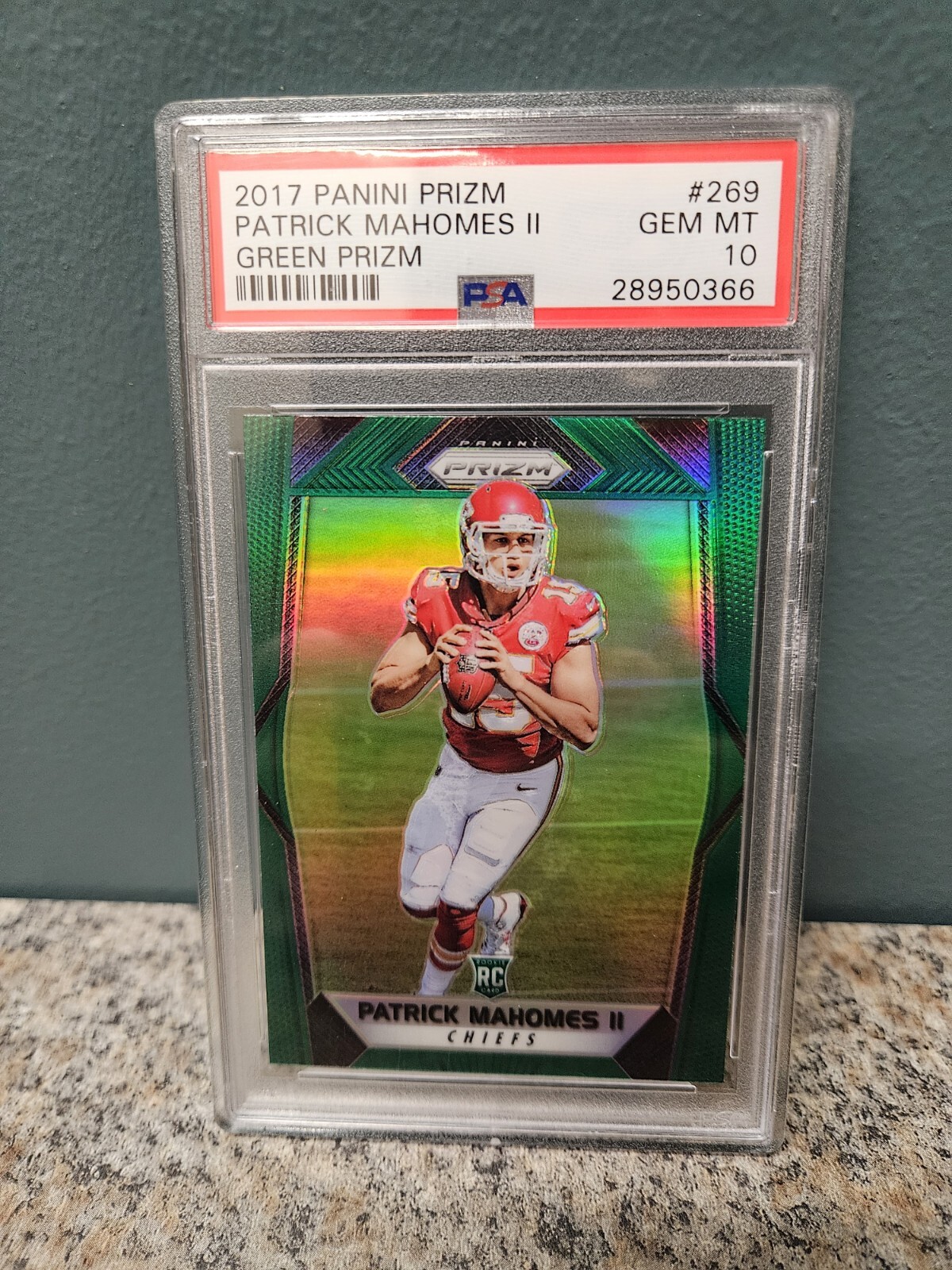 2017 Panini Prizm #269 Patrick Mahomes II Green Prizm PSA 10 Gem Mint