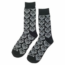 NWT Classic Black Dress Socks Novelty Men 8-12 Black Crazy Fun Sockfly