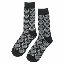 NWT Classic Black Dress Socks Novelty Men 8-12 Black Crazy Fun Sockfly