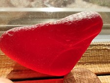Genuine Sea Glass Beautiful Fire Red/Orange large size 15 Gram