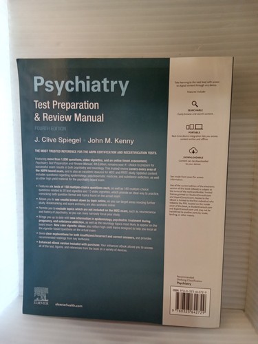 Psychiatry Test Preparation and Review Manual by John M. Kenny and J. Clive... - Picture 2 of 2