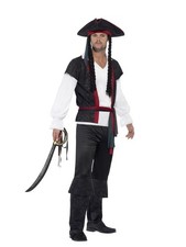 Smiffys Aye Aye Pirate Captain Costume, Black (Size M)