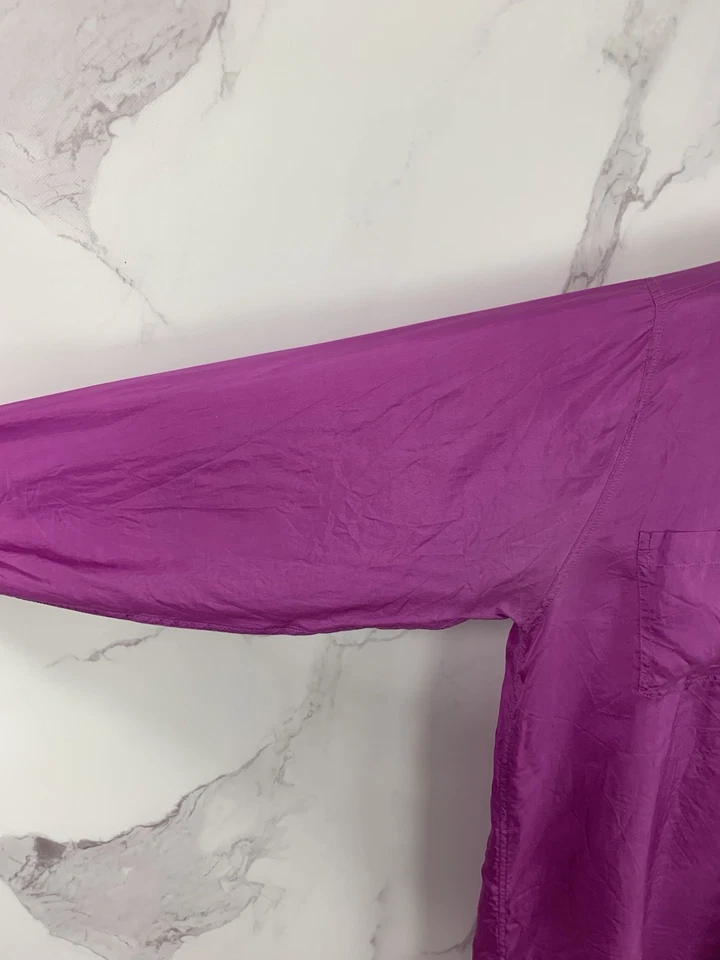 Camisa De Colección C&A Nueva Rosa Rápida 100% Seda Talla 43/44 XL Para Mujer Foto 4 de 4