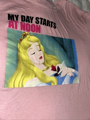 #ad #ad Disney XL 15 17 Sleeping Beauty My Day Starts At Noon Short Sleeve T Shirt $21.50