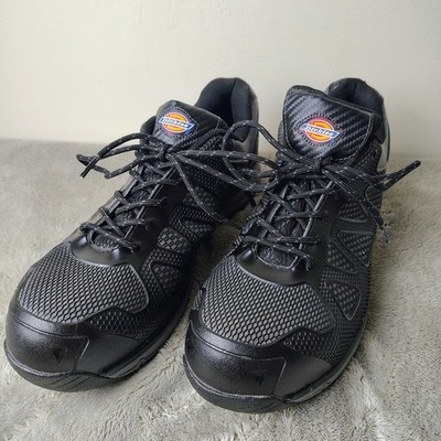 DICKIES Shoes Men 11 Black Fury Low Top Steel Toe Safety Footwear Work Sneakers