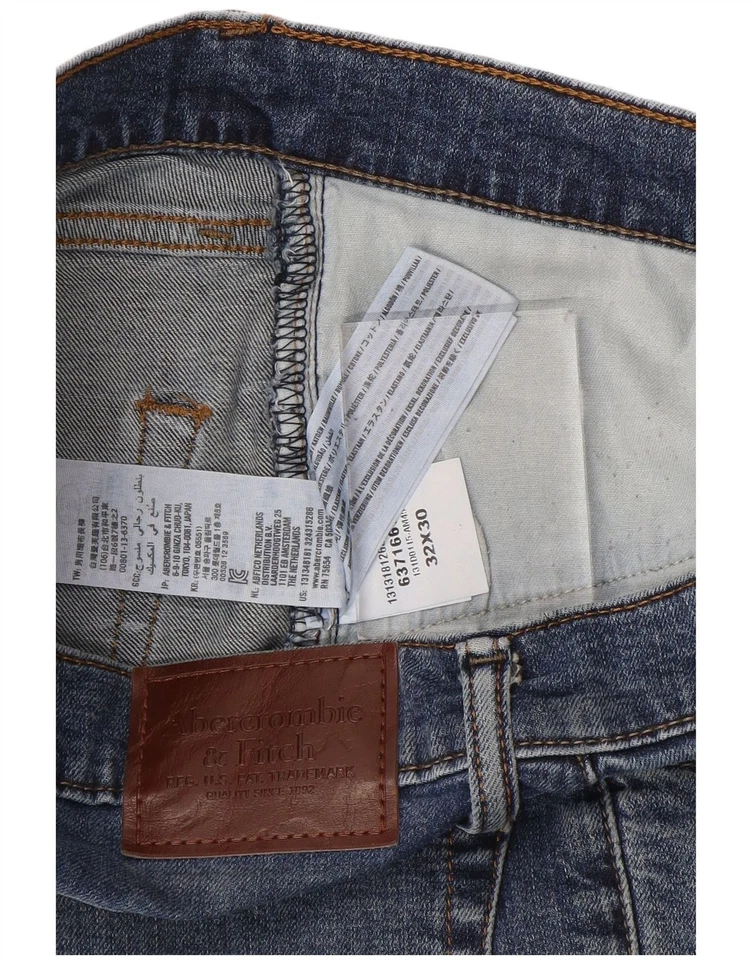 ABERCROMBIE & FITCH Mens Slim Jeans W32 L30 Blue Cotton JF03 - Image 3 of 3