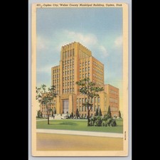 Antique Postcard Ogden City Weber County Municipal Building Utah Architecture