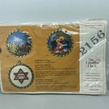VTG Nos Creative Circle THREE MAGI Embroidery Kit Christmas Ornament 2156 1982