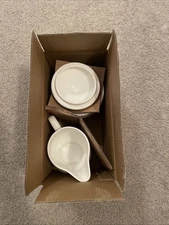 NEW Mikasa Trellis Sugar and Creamer 2 Pcs Set Bone China White New