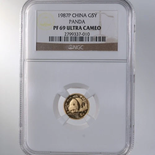 1987P China Gold Panda G5Y NGC Certfied PF 69 Ultra Cameo