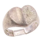 925 Sterling Silver Vintage Ring Minimalist Solid Love Heart Band  Sz 7  RG35398