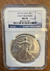 2014 $1 NGC MS70 Silver Eagle 1oz .999 Starting at today's spot