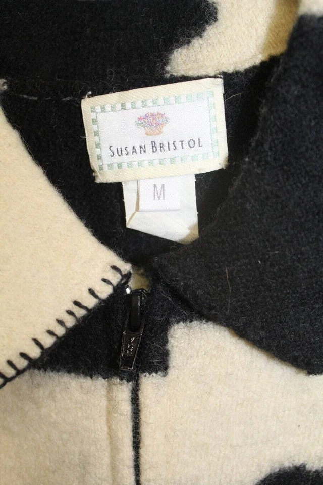 Chaleco de Lana Estampado Vaca SUSAN BRISTOL De Colección Excelente Estado Talla Mediana Foto 2 de 4