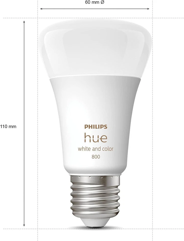 Philips Hue White and Color Ambiance Lampadina Smart LED, Attacco E27, Luce Bian - Immagine 3 di 4