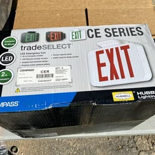 Lot of 6 Hubbell Lighting, Compass CER CE Series LED Emergency Exit Sign White