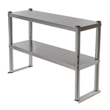 Commercial Stainless Steel Wide Double Overshelf 36x12"for Prep Table Restaurant