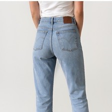 Levis Premium 501 Jean Women S 27x28 Button Fly Light Wash Straight Leg 90s Slim