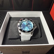 TechnoMarine Manta Sea 42mm White Silicone Band w Aqua Blue Dial TM-225128
