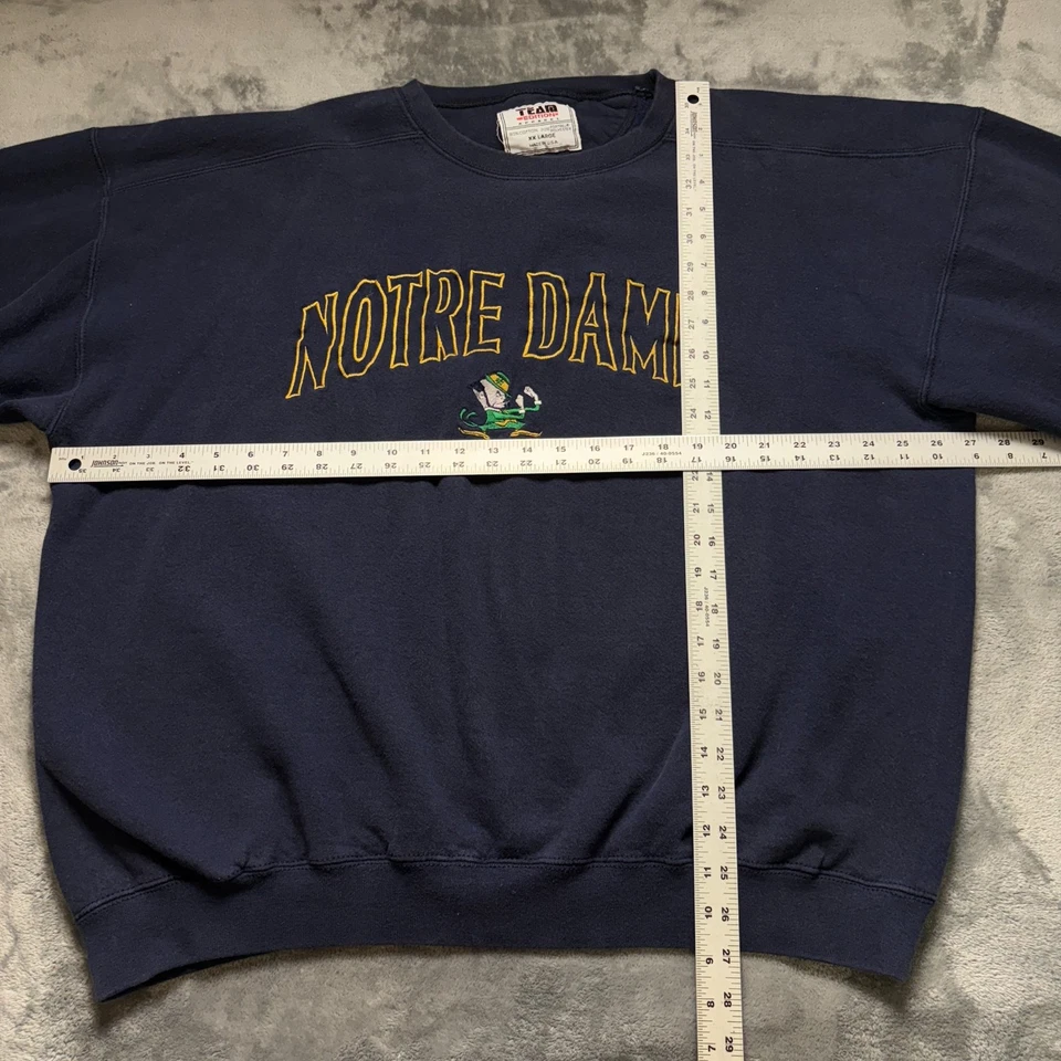 Sudadera Irlandesa Luchadora Notre Dame De Colección Para Hombres 2XL Azul Fútbol Algodón Años 90 Foto 4 de 4