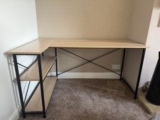 Bestier L Shaped Desk Computer Desk with Shelves