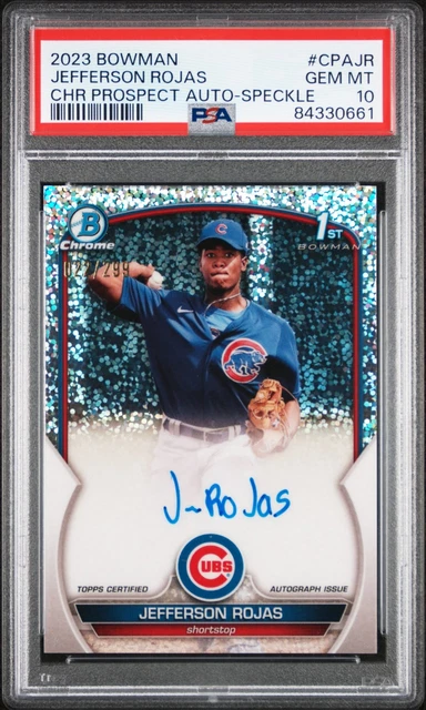 2023 Bowman Chrome Prospect Autos #CPAJR Jefferson Rojas 22/299 PSA 10 AUTO