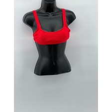 WILD FABLE Women's Red Textured Adjustable Strap Bralette Bikini Top SZ S