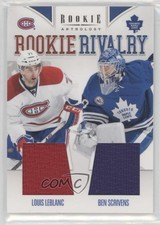 2011-12 Panini Rookie Anthology Rivalry Materials Louis Leblanc Ben Scrivens 1r5