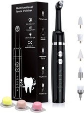 Tooth Polisher, Rechargeable Whitening Kit for Teeth Cleaning and Black