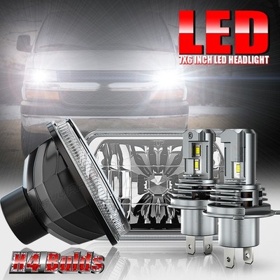2Pcs 7x6'' 5x7'' LED Headlights Hi/Lo For GMC K1500 1997-1999