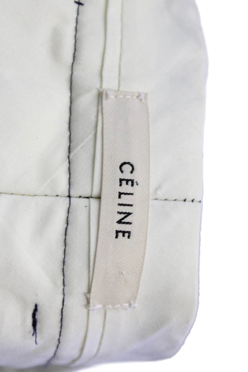 Celine pantaloni eleganti donna vita alta pieghe gamba skinny neri taglia small