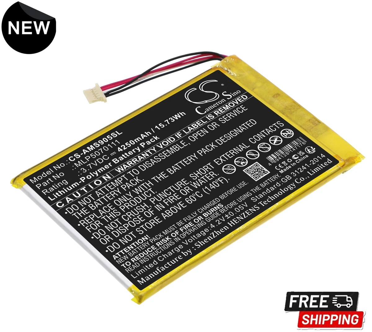 Batteria Ricaricabile Cameron Sino Ni-MH 3.6V 700mAh Per Topcom Twintalker 3700 E Altri Modelli - 4