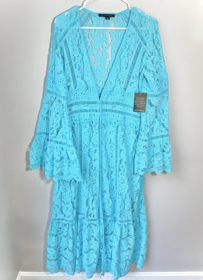 Nuevo con etiquetas Cárdigan Kimono Plumero de Encaje Adecuado Boston Maxi Mediano Resort Wear Encubrimiento