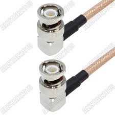 BNC Male Right Angle to BNC Male Plug RA 90  Lot RF Pigtail RG400 Coaxial Cable