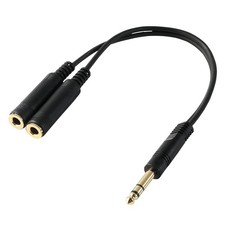 1/4  Stereo Splitter Cable 10 inch, 6.35mm 1/4  TRS Male Plug to Dual 1/4 inch