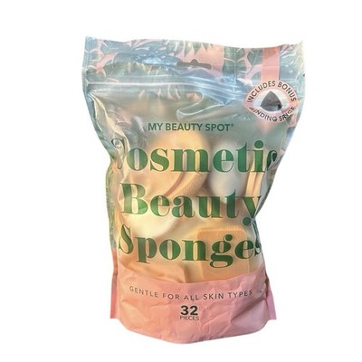 New My Beauty Spot 32 Cosmetic Beauty Sponges Gentle All Skin Types- NEW