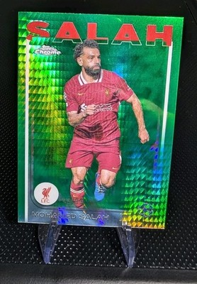2024-25 Topps Chrome UEFA Mohammed Salah #87 Green Prizm /99 Liverpool FC Egypt 