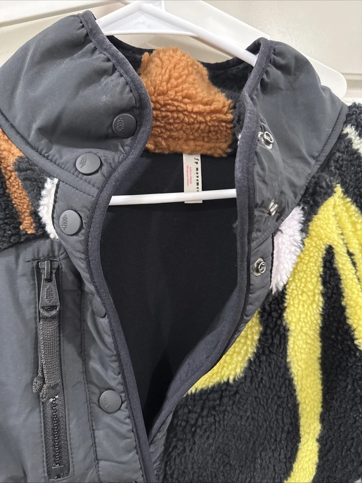 Free People FP 运动夹克小号黑色 Hit The Slopes 羊毛套衫罕见!! — 第 2/4 张图片