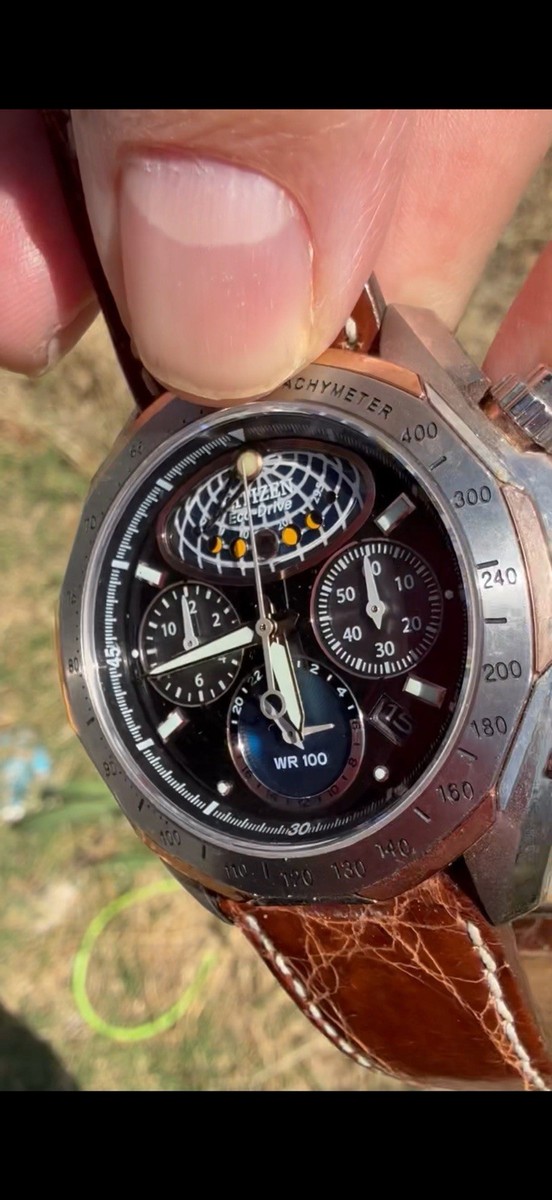 Citizen Signature Flyback Moon Phase Eco Drive | eBay