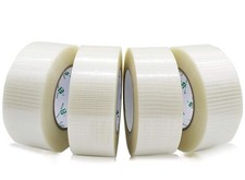BOMEI PACK 4 Rolls Bi Directional Filament Tape, Fiberglass Filament Strapping T