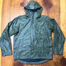 Helly Hansen Men's Jacket Medium Moss Rain Coat Camo Camouflage hooded II30