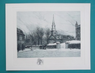 QUEBEC Cathedral of Holy Trinity Canada - 1890 SCARCE Print 11 x 15''