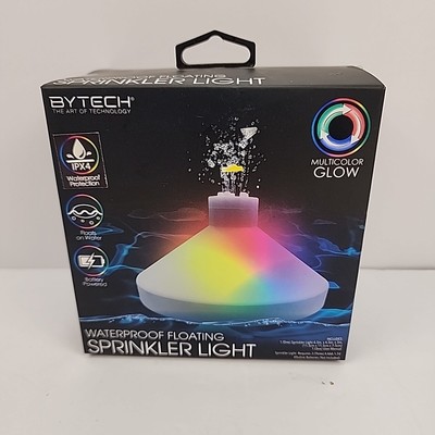BYTECH waterproof floating sprinkler light, multicolor glow, pool light NEW