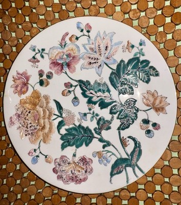 H.F.P. Macau Plate Floral Hand Painted Porcelain Decorative Display 10 1/4''