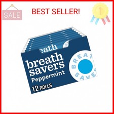 BREATH SAVERS Peppermint Sugar Free Breath Mints Rolls, 0.75 oz 24 Count 