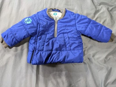 Buckle Me Baby Coats Jacket Boys 6-9 Months Blue Quilted Fleece Puffer Winter