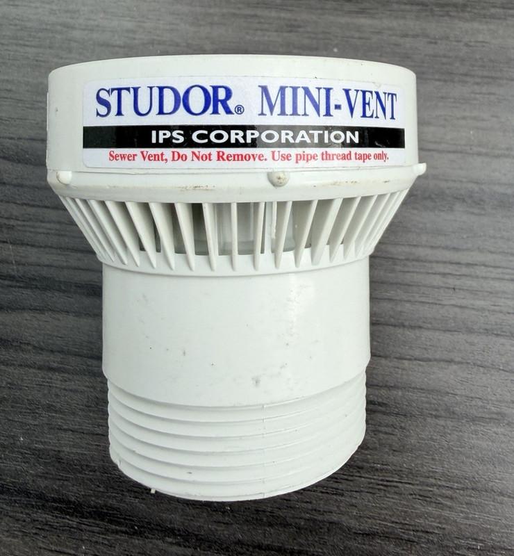 Studor Mini-Vent Air Admittance Valve AAV Sewer Vent White Plastic MPN 20341