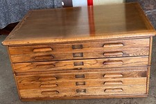 Vintage oak plan chest. Abbess.