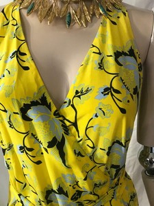 yellow silk wrap dress