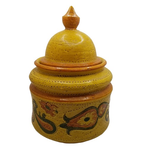 Bitossi Rimini Rosenthal Netter Aldo Londi MCM Yellow Pottery Jar with Lid READ - Picture 4 of 12