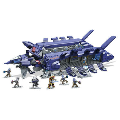 Halo Mega Bloks Covenant Spirit Dropship 2281 Piece Set Sealed Box Wear